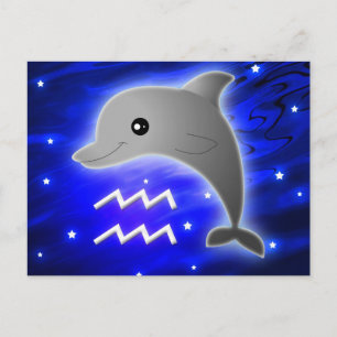 Cartão Postal Cute Aquarius Zodiac