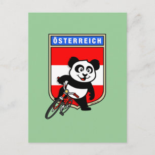Cartão Postal Cute Austria Cycling Panda