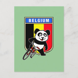 Cartão Postal Cute Belgium Cycling Panda