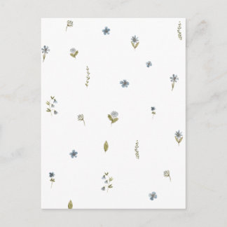 Cartão Postal Cute Blue Flowers Spring Floral Card.