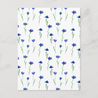 Cartão Postal Cute Blue Flowers Spring Floral Card. Briefkaart