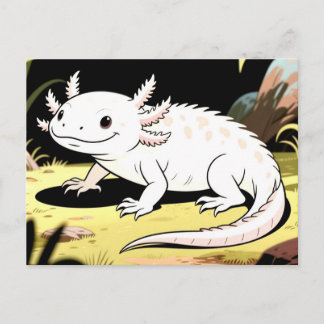 Cartão Postal Cute Cartoon Axolotl 