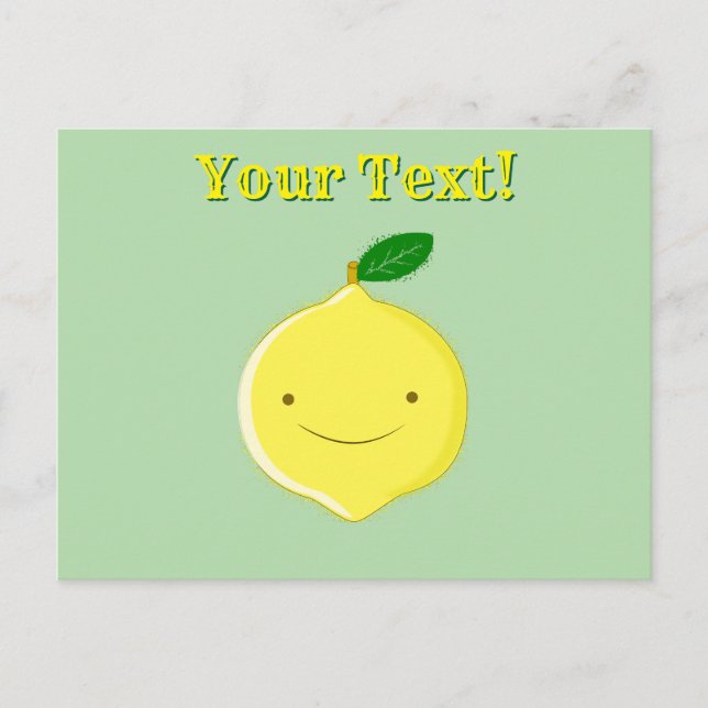 Cartão Postal Cute Cartoon Lemon (Frente)
