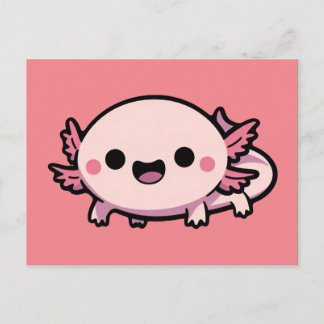 Cartão Postal Cute Chibi Axolotl