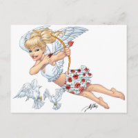 Cute Cupido Angel com Pena de Amor pela Al Rio