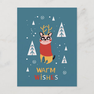 Cartão Postal Cute Dog Postcard in Christmas