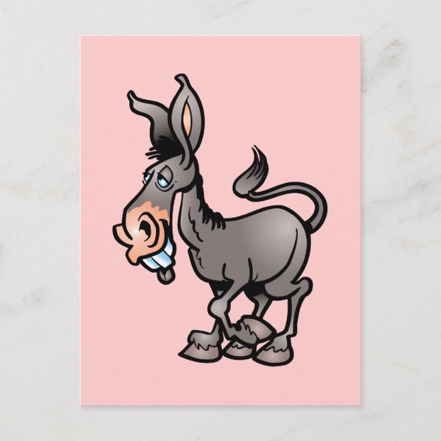 Cartão Postal Cute Donkey (Frente)