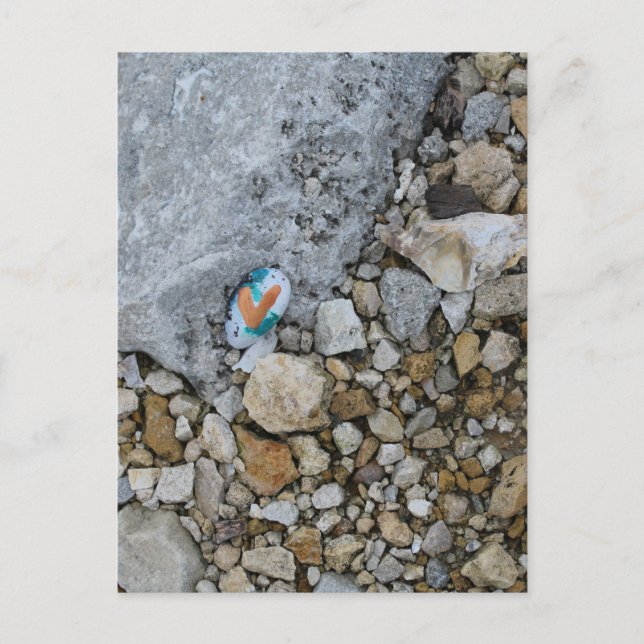 Cartão Postal Cute Dourado Heart Rock em Burlington, Iowa River (Frente)