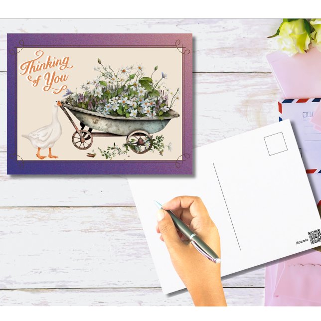 Cartão Postal Cute Duck Pensando Em Você Em Sangue (Criador carregado)