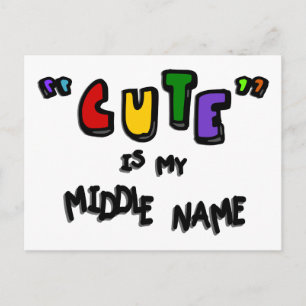 Cartão Postal "Cute" É O Meu Nome Médio — Multicolores Com Sombr