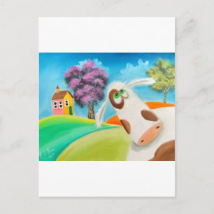 Cartão Postal CUTE FACE DE VACA Gordon Bruce art