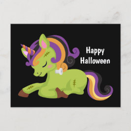 Cartão Postal Cute Frankenstein Unicorn Halloween