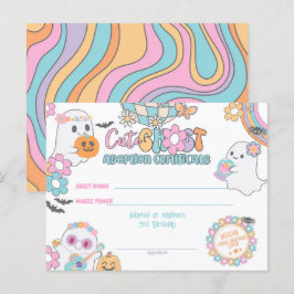 Cartão Postal Cute Ghost Adoption Certificate