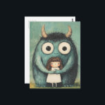 Cartão Postal Cute Girl and Her Monster Friend Fantasy<br><div class="desc">An adorable girl and her monster friend storybook fantasy AI generated art</div>