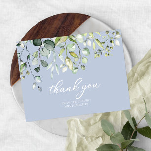 Cartão Postal Cute Greenery Eucalyptus Obrigado Chá de Noiva P