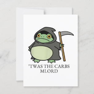 Cartão Postal Cute Grim Reaper Frog – Foram os Carbs, Meu Senhor