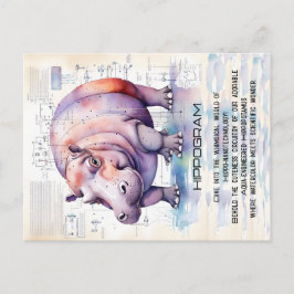 Cartão Postal Cute Hippopotamus