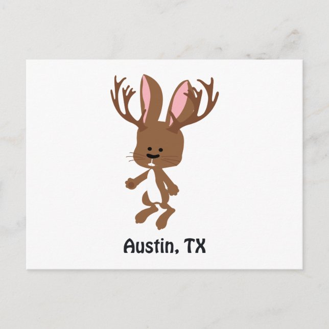Cartão Postal Cute Jackalope - Austin, Texas (Frente)