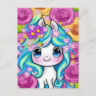 Cartão Postal Cute Kawaii Baby Pony