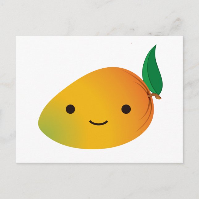 Cartão Postal Cute Kawaii sorrindo Mango (Frente)