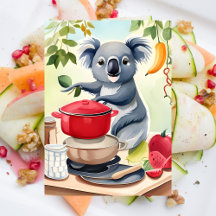 Cute Koala Bear cozinhar janto