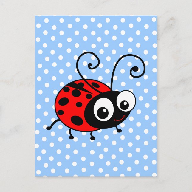 Cartão Postal Cute Ladybug (Frente)