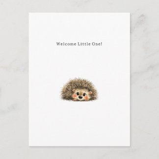 Cartão Postal Cute Little Hedgehog New Baby Card.