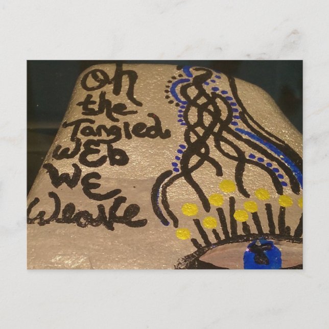 Cartão Postal Cute Little Painted Rock Web We Weave (Frente)