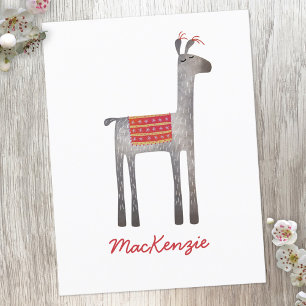 Cartão Postal Cute Llama Personalizado
