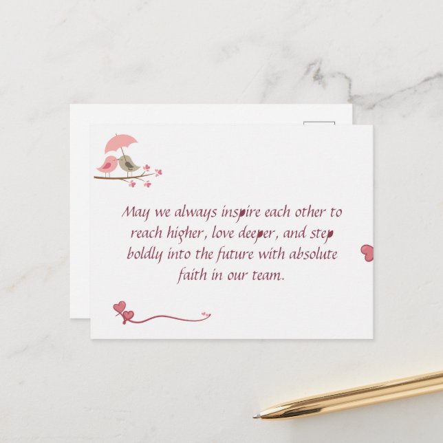 Cartão Postal Cute Love Birds Postcard | Shared Future & Growth  (Frente/Verso In Situ)