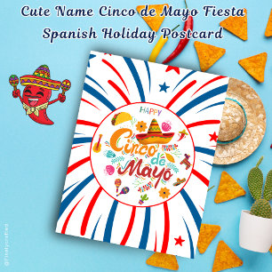Cartão Postal Cute Name Cinco de Mayo Fiesta, Feriado Espanhol