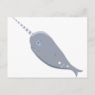 Cartão Postal Cute Narwhal