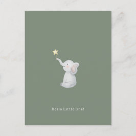 Cartão Postal Cute Newborn Baby Hello Little One Elephant Card.