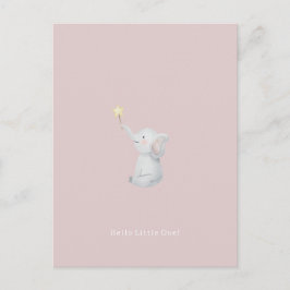 Cartão Postal Cute Newborn Baby Hello Little One Elephant Card.