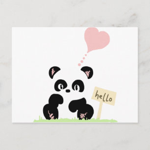 Cartão Postal Cute Panda