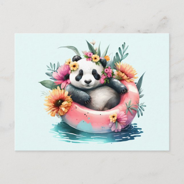 Cartão Postal Cute Panda Chilta em um tubo interno (Frente)