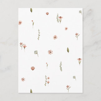 Cartão Postal Cute Pink Flowers Spring Floral Card.