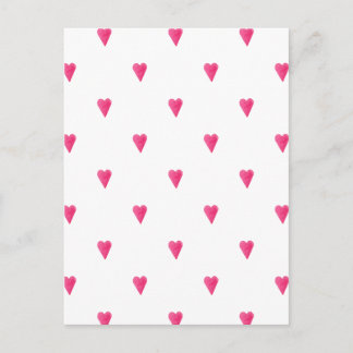 Cartão Postal Cute Pink Hearts Love Card.