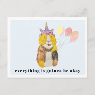 Cartão Postal Cute Porquinho-da-índia & Balões Fique Bem