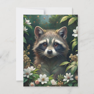 Cartão Postal Cute Raccoon