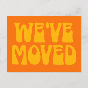 Cartão Postal Cute Retro Laranja Minimalista Mudou Novo Endereço