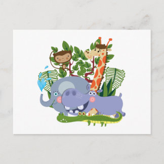 Cartão Postal Cute Safari