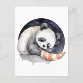 Cartão Postal Cute Sleepy Panda