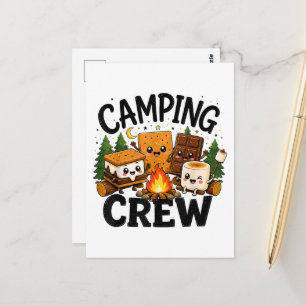 Cartão Postal Cute S'mores Fogueira de Acampamento Equipe de Aca