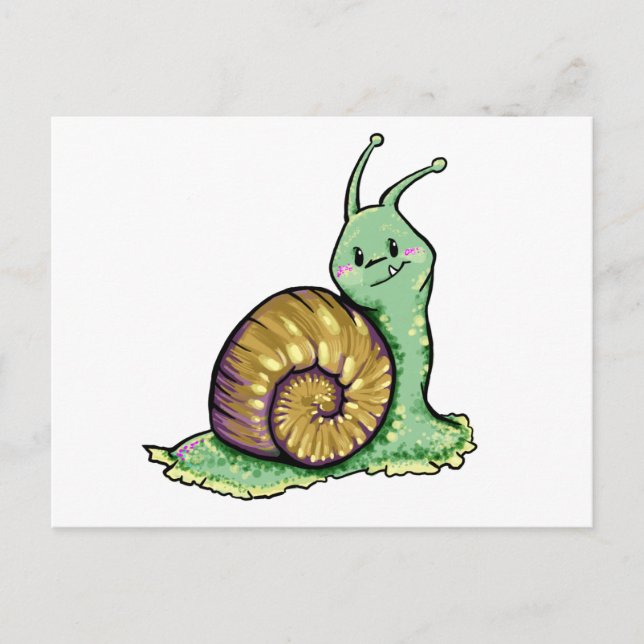 Cartão Postal Cute Snail (Frente)