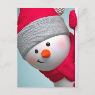 Cartão Postal Cute Snowman