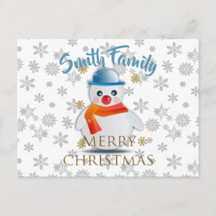 Cartão Postal Cute Snowman