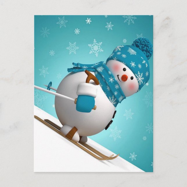 Cartão Postal Cute Snowman (Frente)