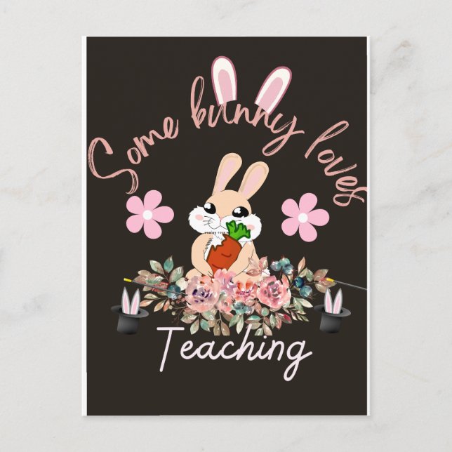 Cartão Postal Cute some bunny loves teaching mug (Frente)