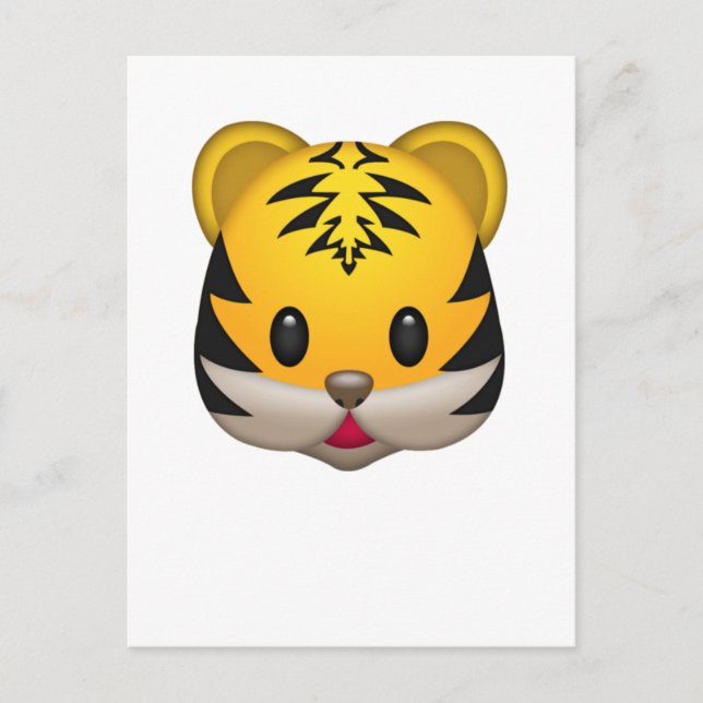 Cartão Postal Cute Tiger Emoji (Frente)